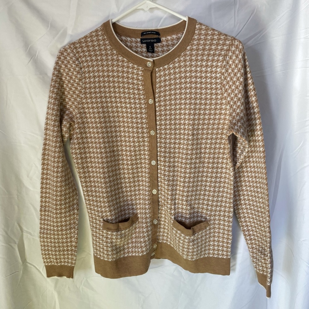 Neutral Houndstooth Cardigan